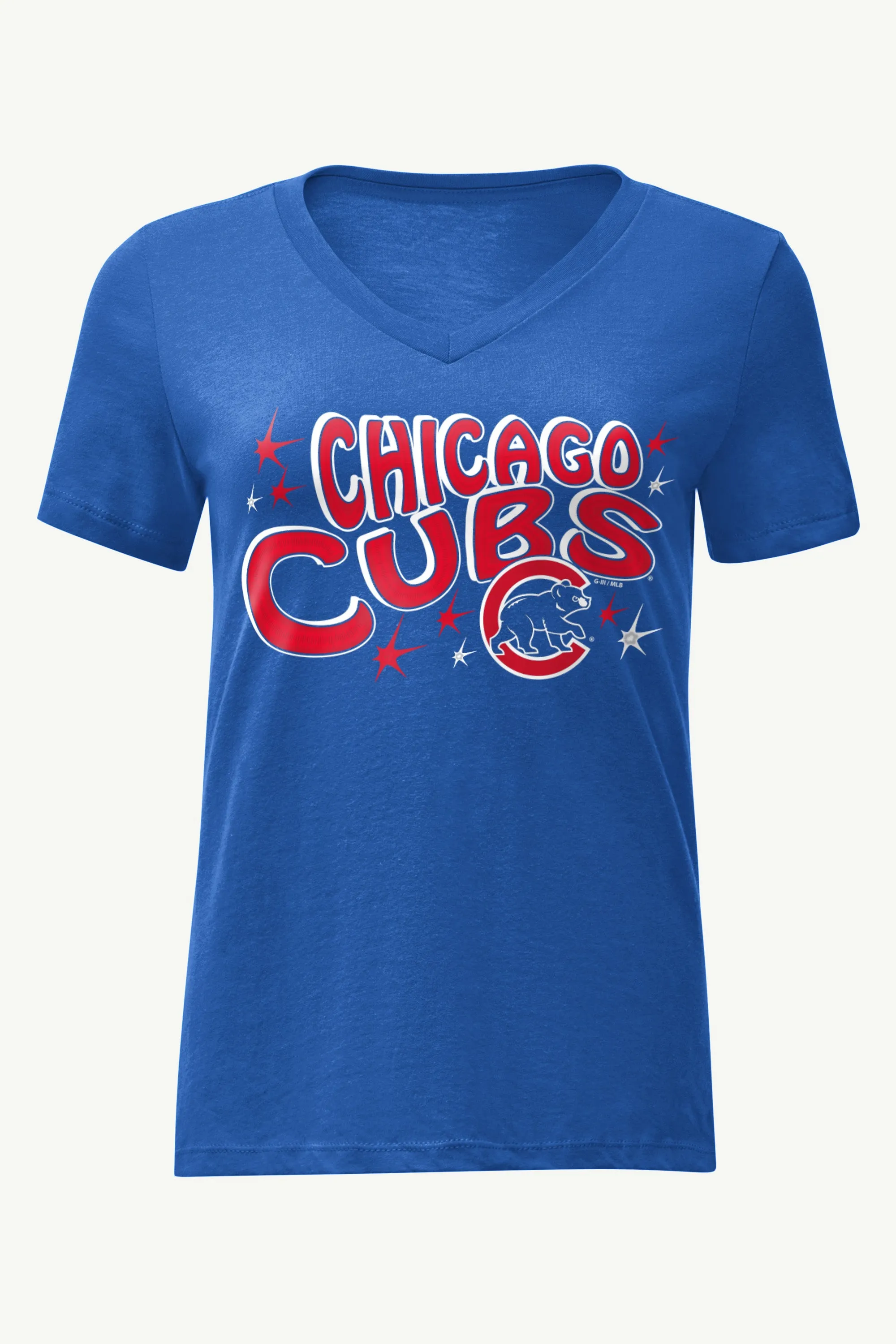 WOMENS CHICAGO CUBS FIREWORKS V NECK T SHIRT sold by Starter