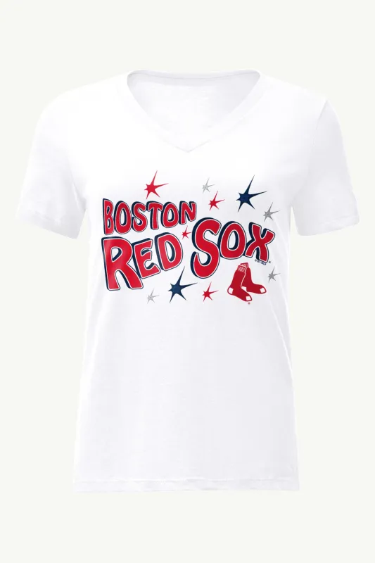 WOMENS BOSTON RED SOX FIREWORKS V NECK T SHIRT sold by Starter