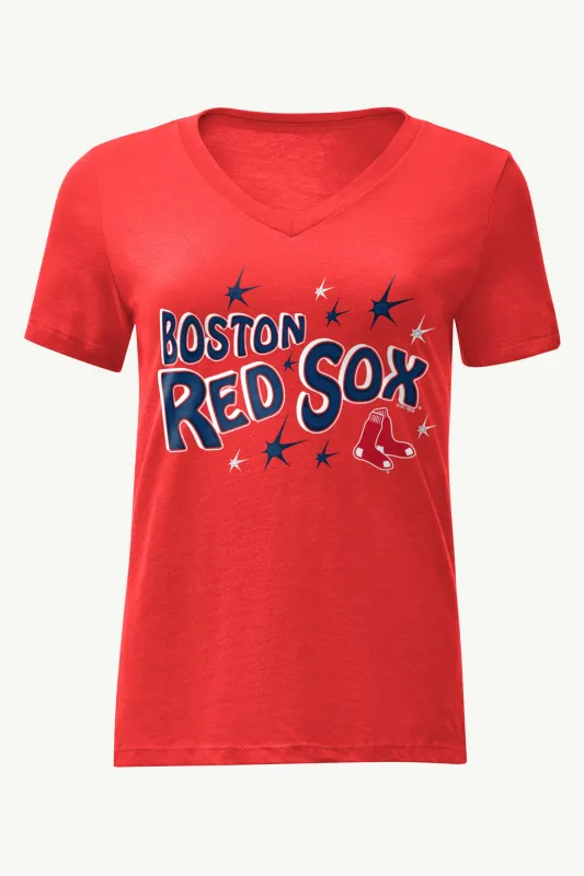 WOMENS BOSTON RED SOX FIREWORKS V NECK T SHIRT sold by Starter