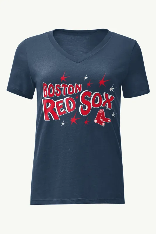 WOMENS BOSTON RED SOX FIREWORKS V NECK T SHIRT sold by Starter