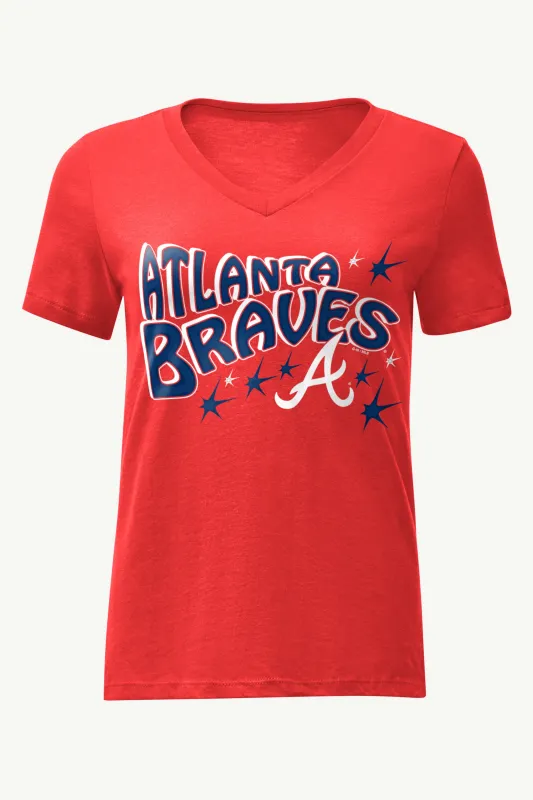 WOMENS ATLANTA BRAVES FIREWORKS V NECK T SHIRT sold by Starter