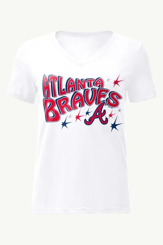 WOMENS ATLANTA BRAVES FIREWORKS V NECK T SHIRT sold by Starter