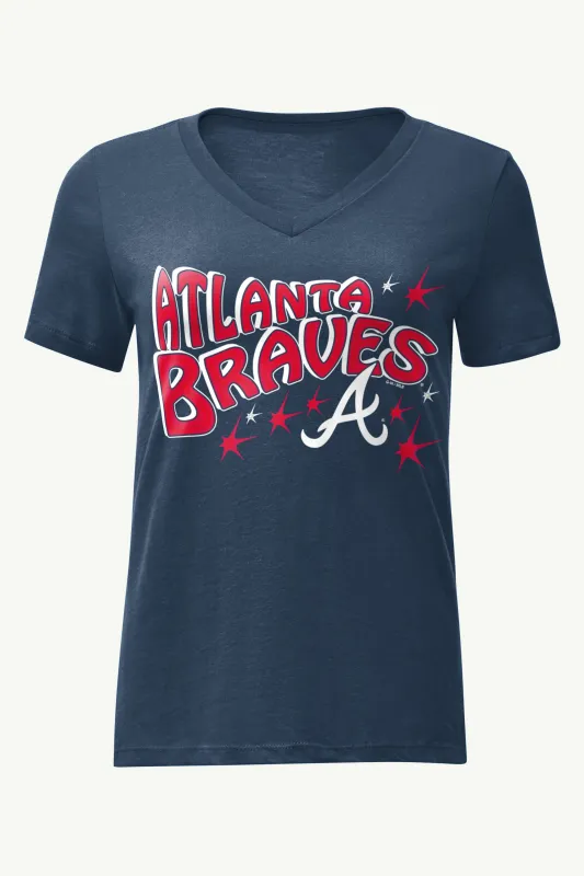 WOMENS ATLANTA BRAVES FIREWORKS V NECK T SHIRT sold by Starter