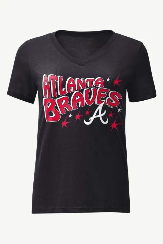WOMENS ATLANTA BRAVES FIREWORKS V NECK T SHIRT sold by Starter