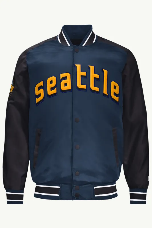 MENS SEATTLE MARINERS SATIN VARSITY JACKET sold by Starter