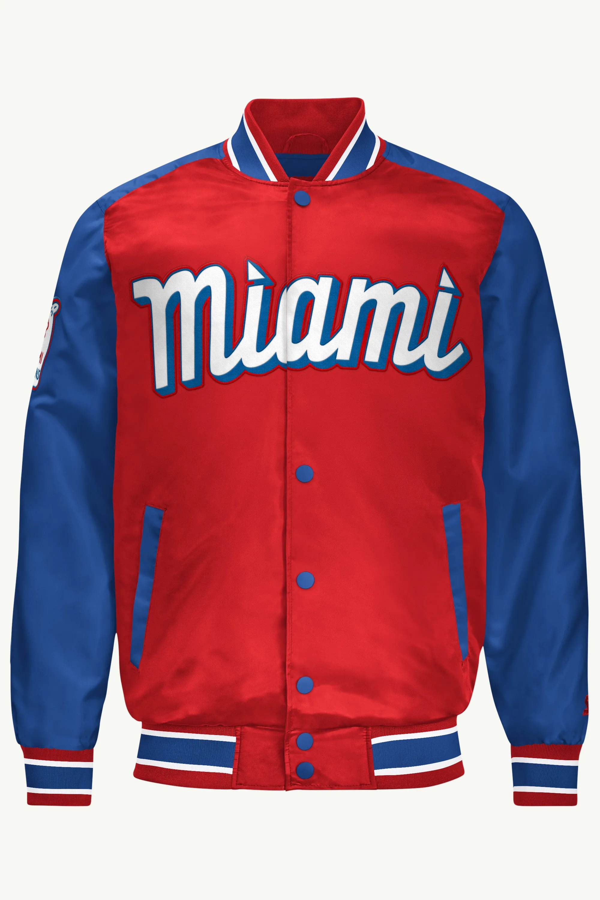 MENS MIAMI MARLINS SATIN VARSITY JACKET sold by Starter