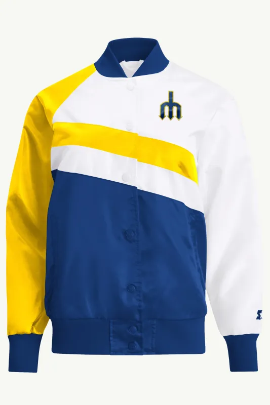 WOMENS SEATTLE MARINERS SATIN VARSITY JACKET sold by Starter