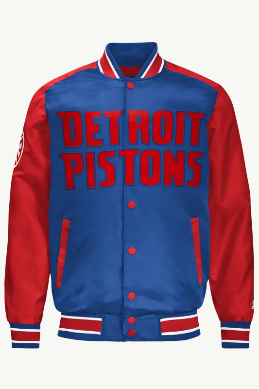 MENS DETROIT PISTONS SATIN VARSITY JACKET sold by Starter