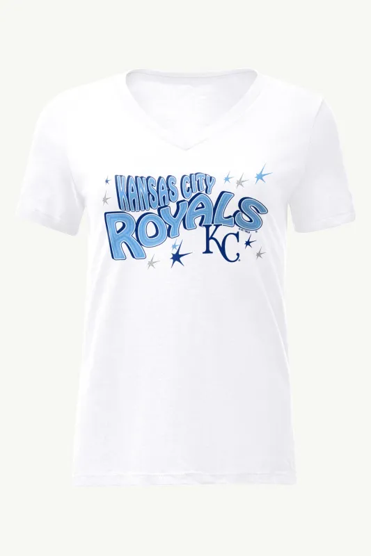 WOMENS KANSAS CITY ROYALS FIREWORKS V NECK T SHIRT sold by Starter