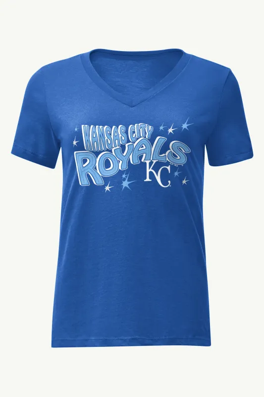 WOMENS KANSAS CITY ROYALS FIREWORKS V NECK T SHIRT sold by Starter