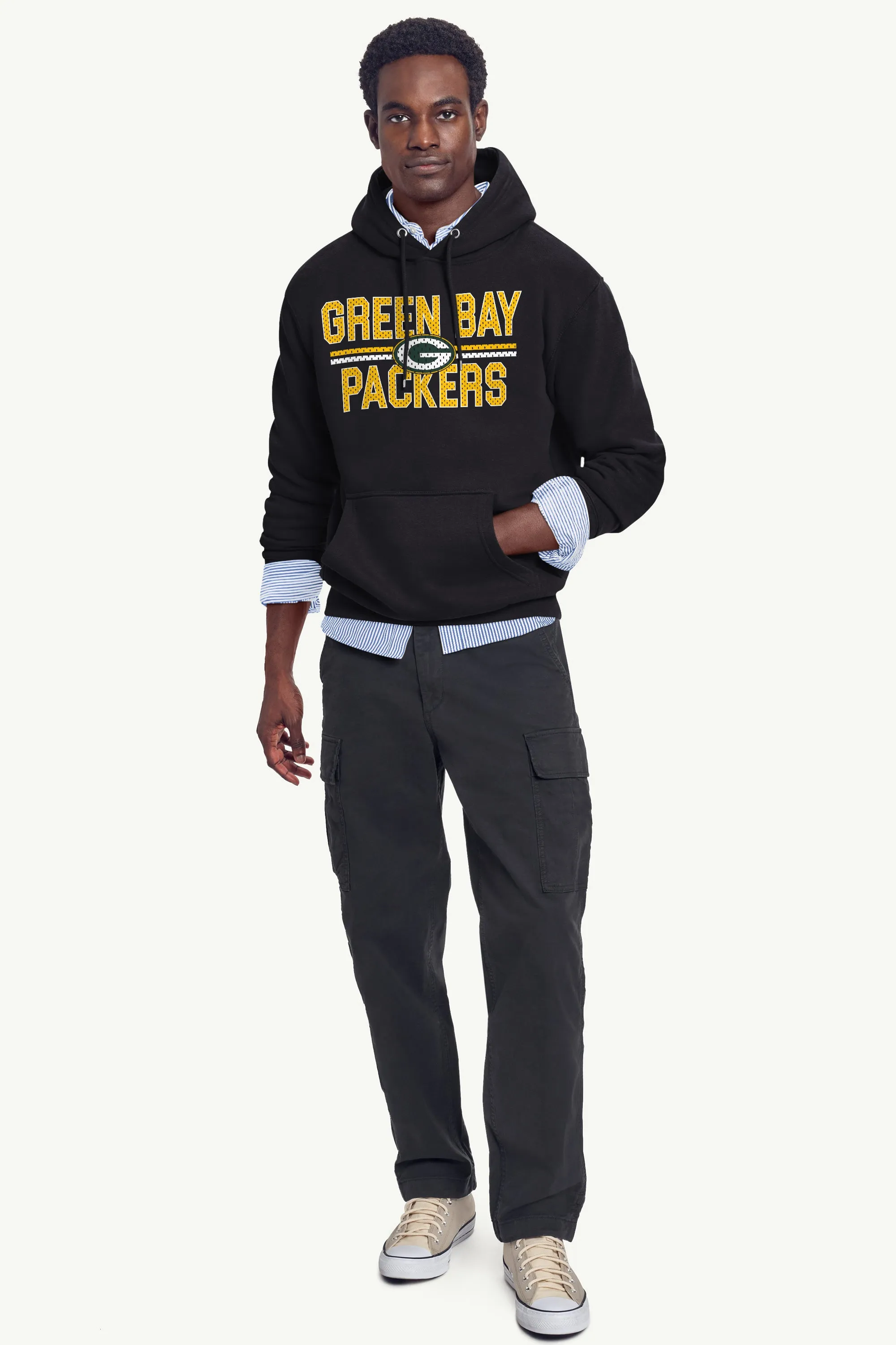 MENS GREEN BAY PACKERS MESH LOOK HOODIE sold by Starter product image thumbnail 2