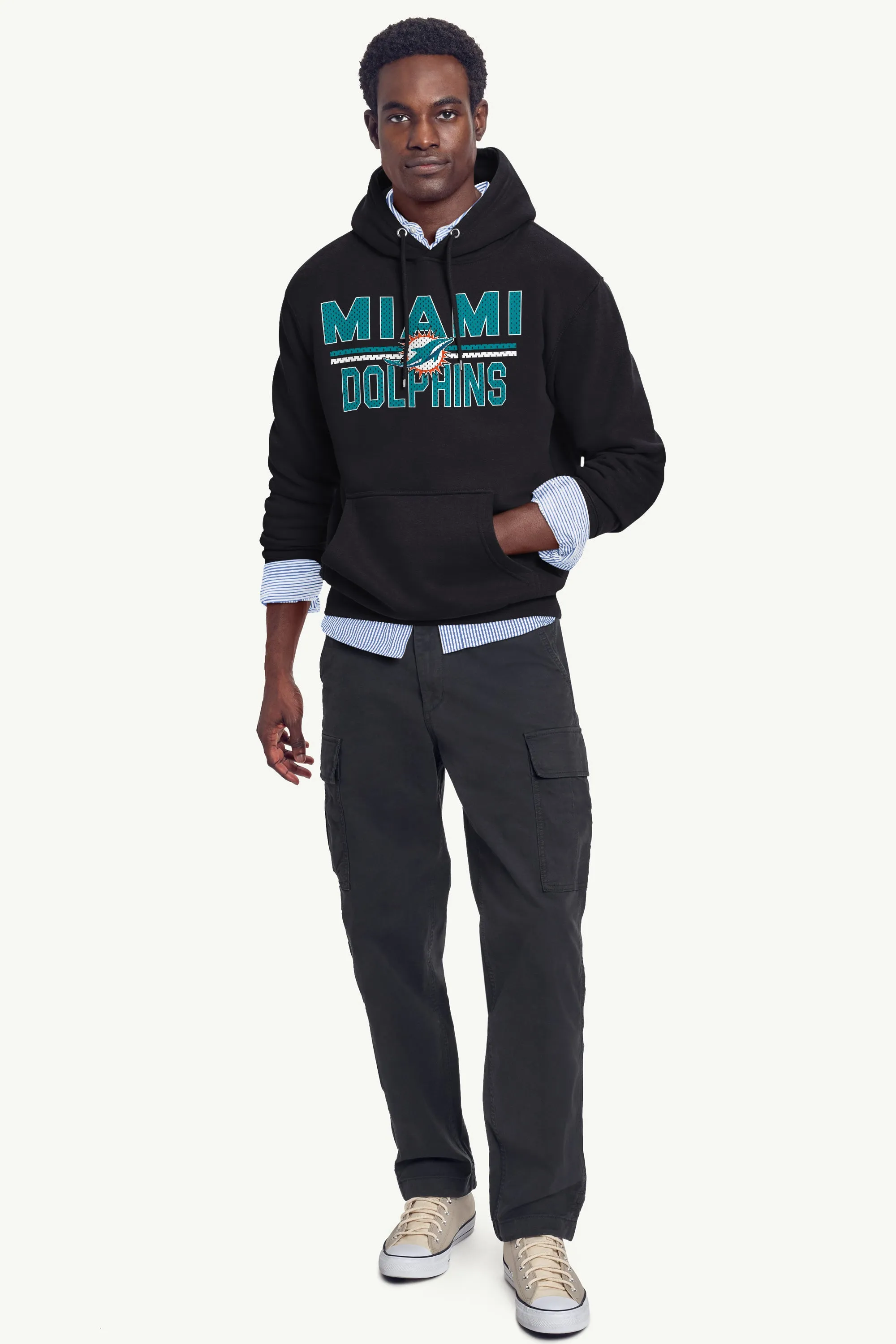 MENS MIAMI DOLPHINS MESH LOOK HOODIE sold by Starter product image thumbnail 2