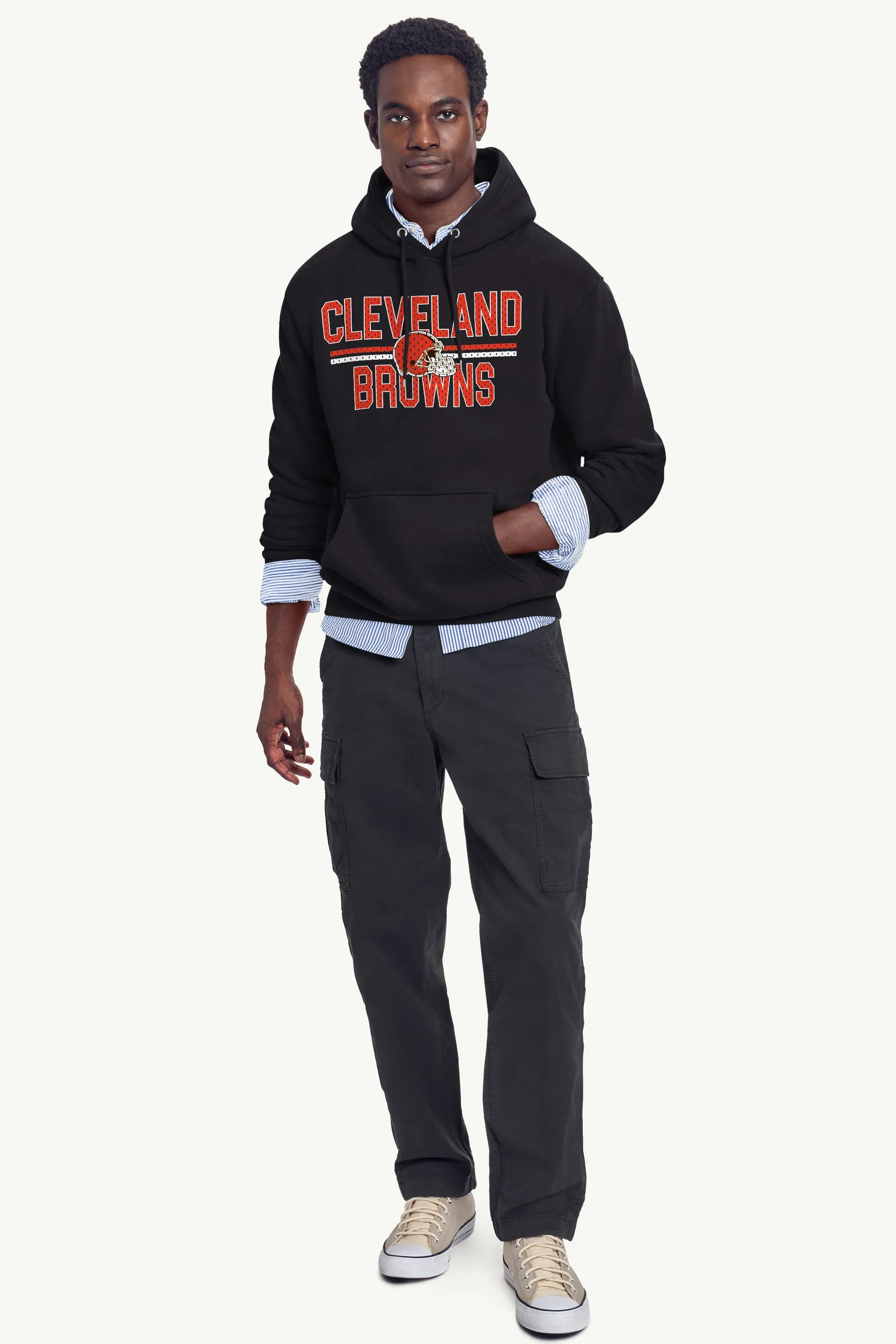 MENS CLEVELAND BROWNS MESH LOOK HOODIE sold by Starter product image thumbnail 2