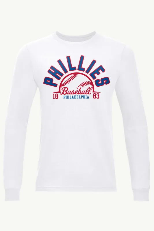 MENS PHILADELPHIA PHILLIES HALF BALL LONG SLEEVE T SHIRT sold by Starter