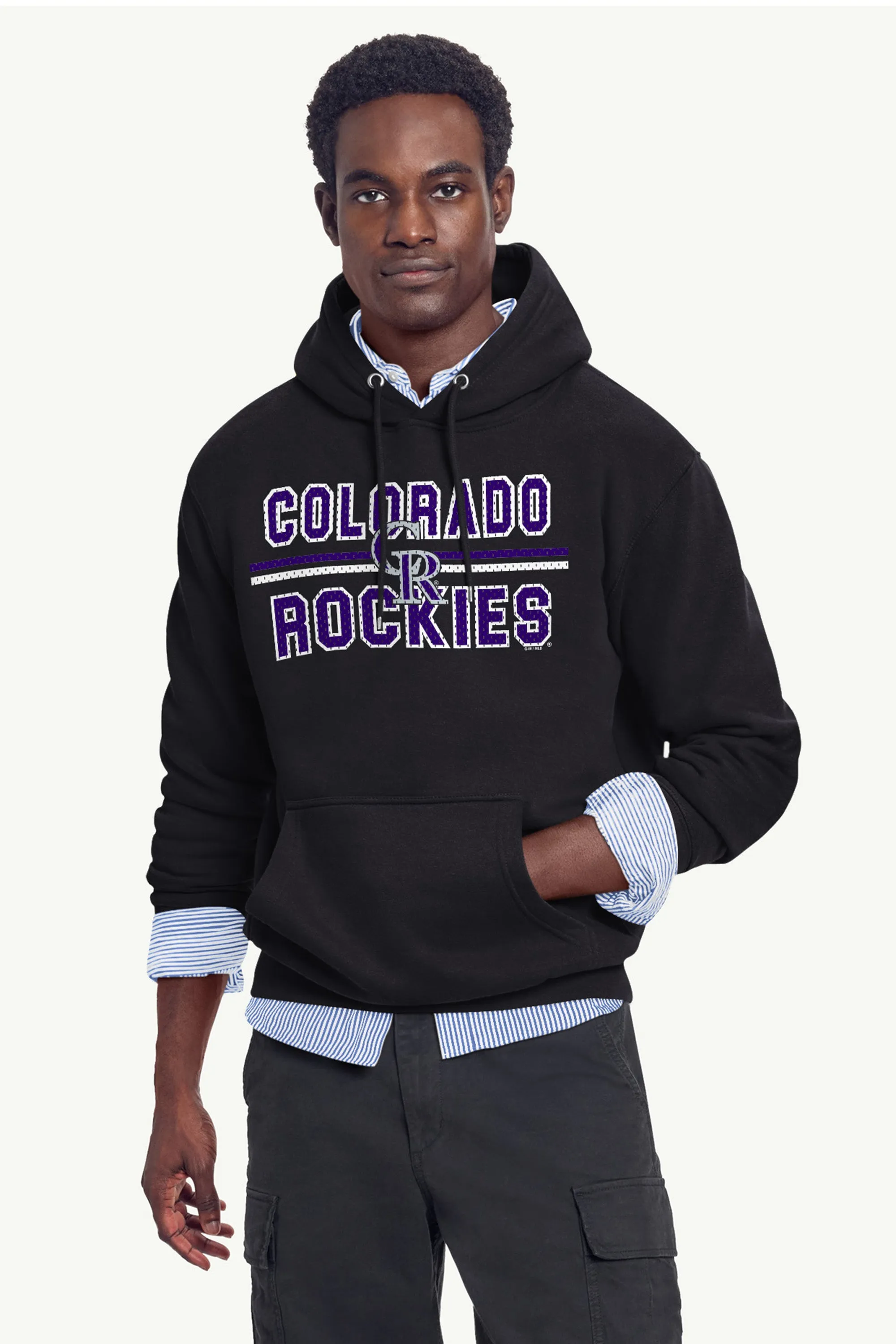 MENS COLORADO ROCKIES MESH LOOK HOODIE sold by Starter product image thumbnail 2