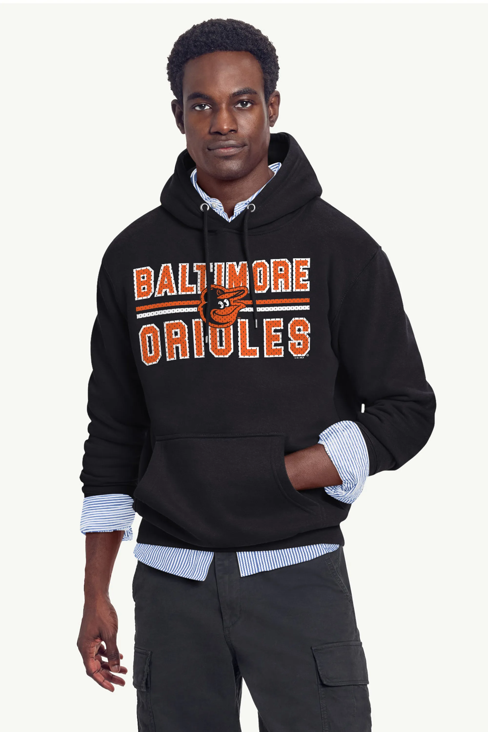 MENS BALTIMORE ORIOLES MESH LOOK HOODIE sold by Starter product image thumbnail 2