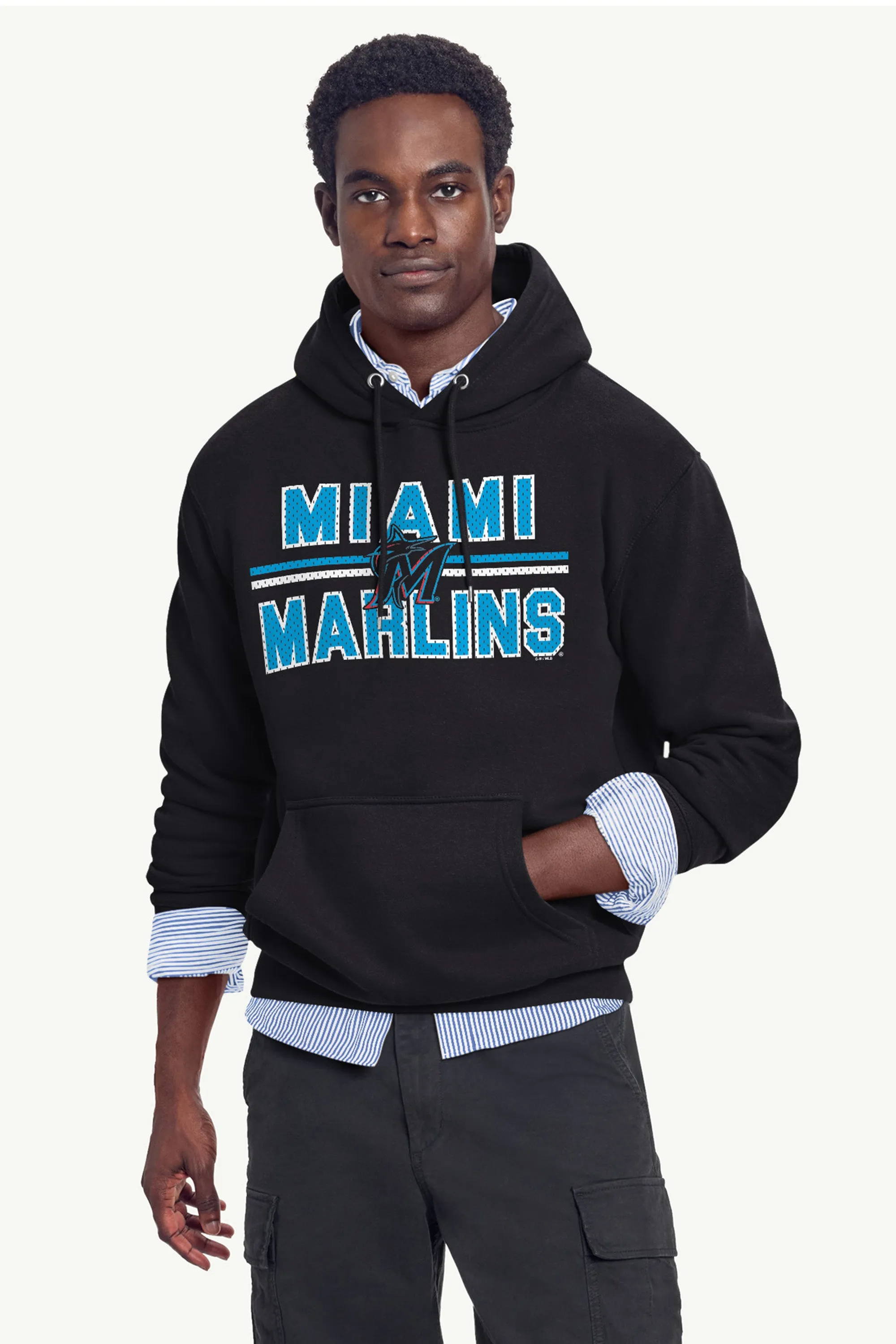 MENS MIAMI MARLINS MESH LOOK HOODIE sold by Starter product image thumbnail 2