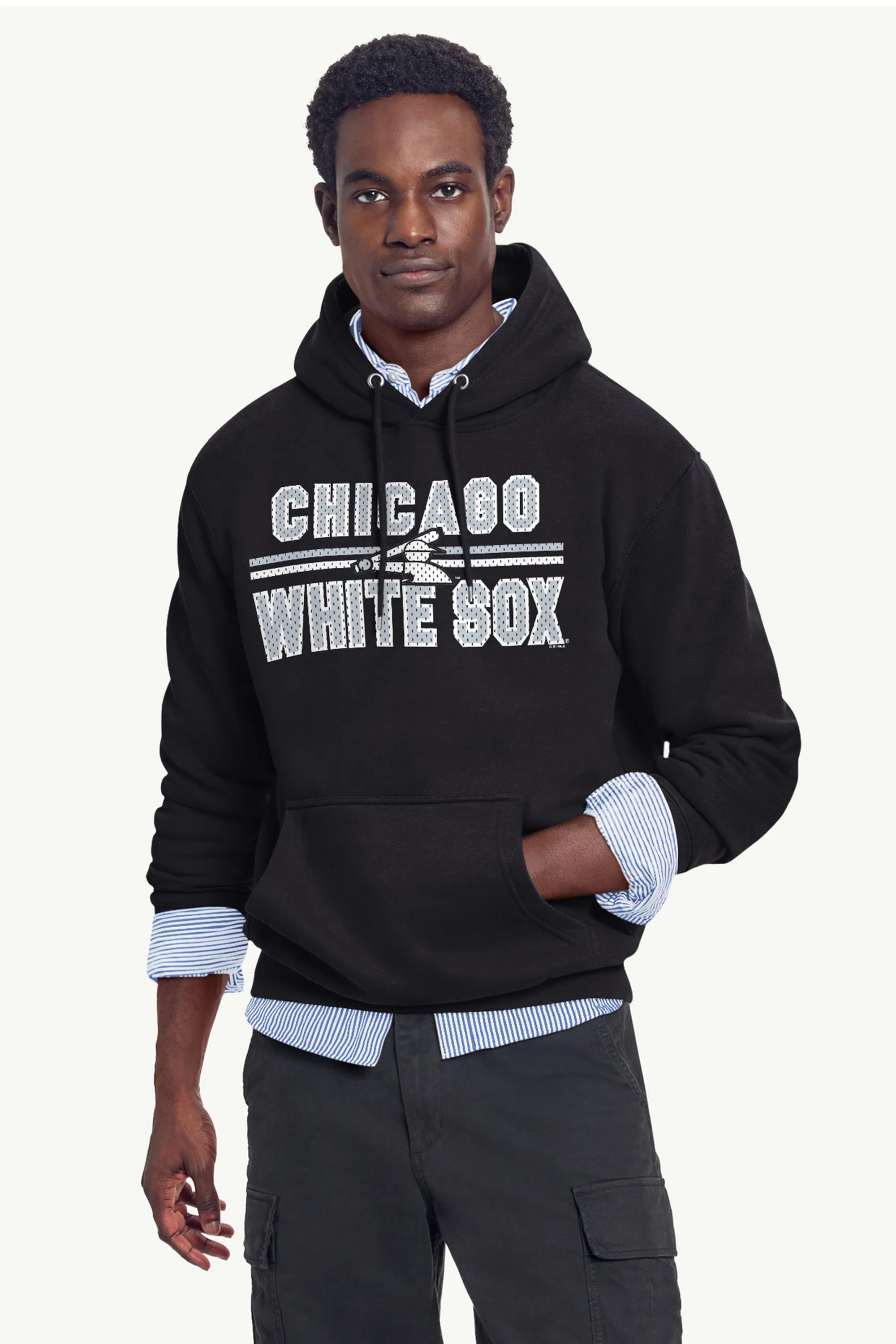 MENS CHICAGO WHITE SOX MESH LOOK HOODIE sold by Starter product image thumbnail 2