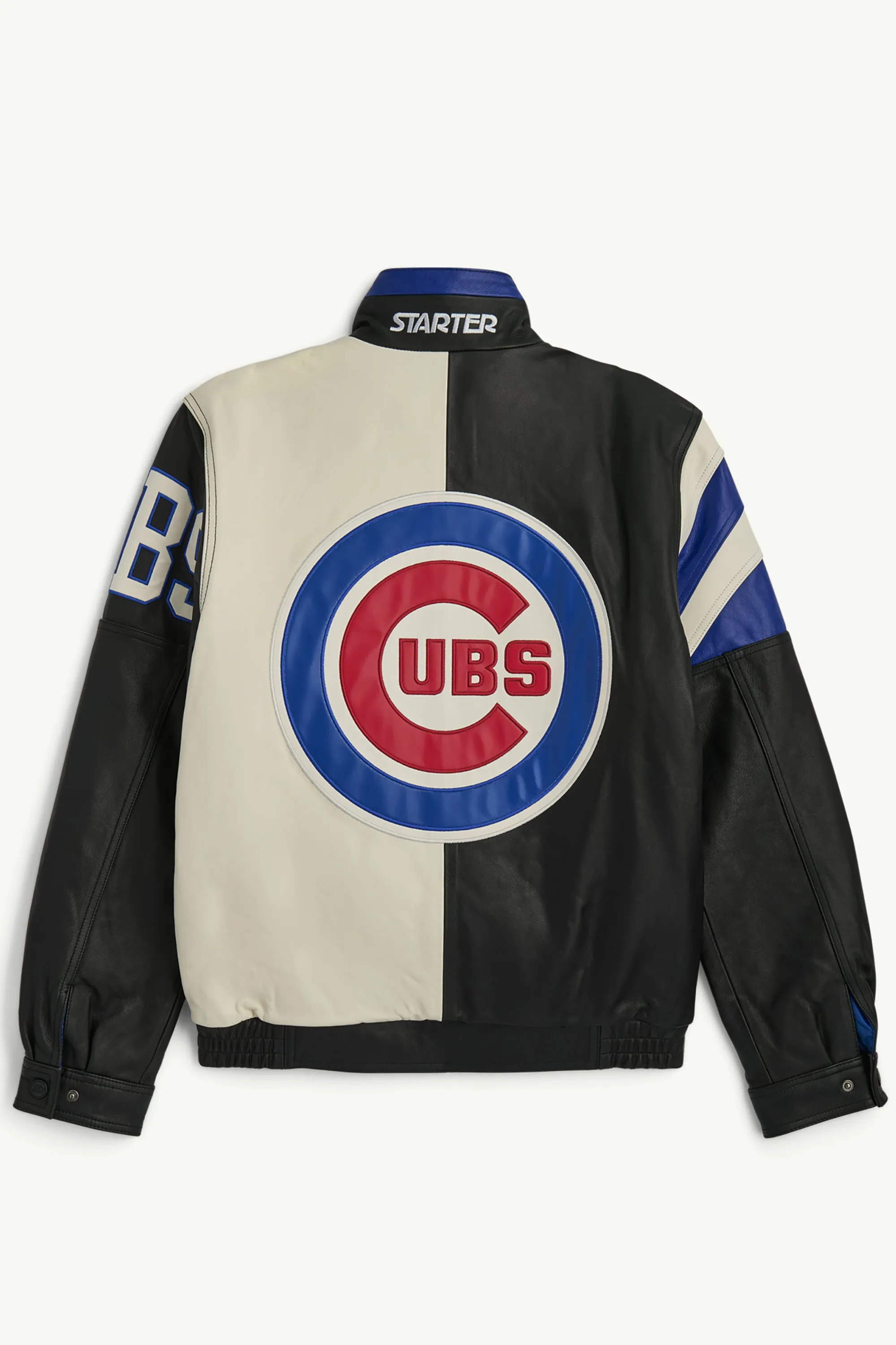 MENS CHICAGO CUBS RETRO FULL ZIP LEATHER JACKET sold by Starter product image thumbnail 2