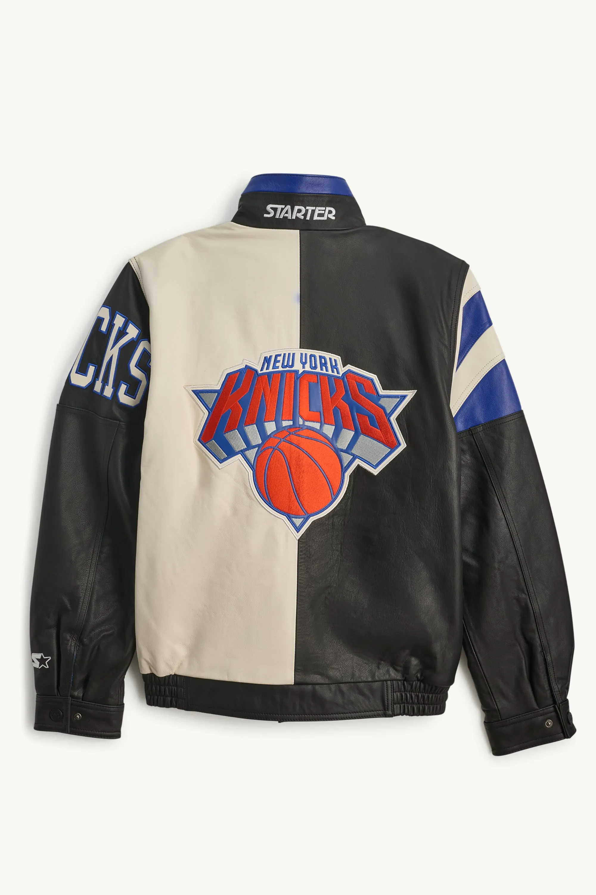 MENS NEW YORK KNICKS FULL ZIP LEATHER JACKET sold by Starter product image thumbnail 2
