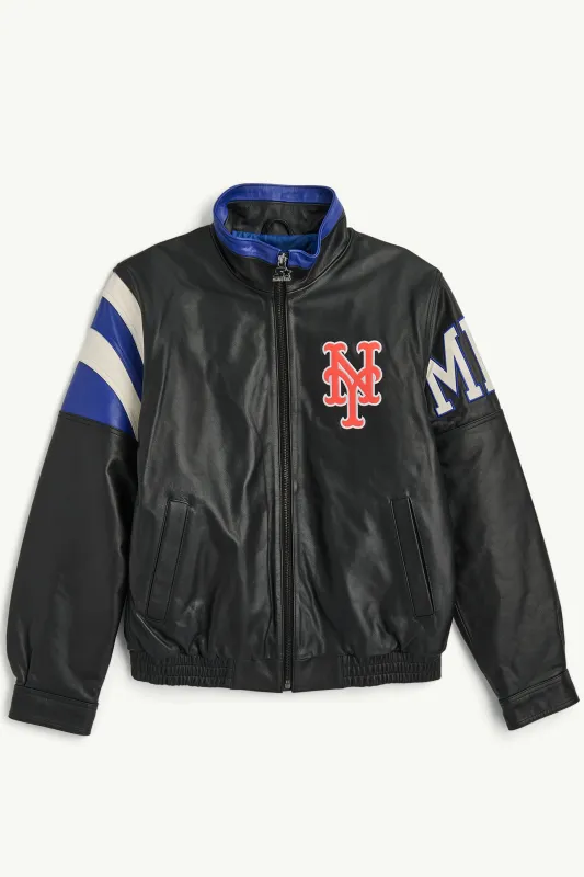 MENS NEW YORK METS RETRO FULL ZIP LEATHER JACKET sold by Starter