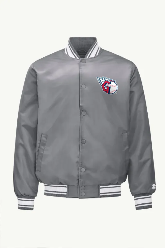 MENS CLEVELAND GUARDIANS SATIN VARSITY JACKET sold by Starter