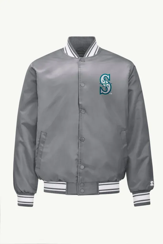 MENS SEATTLE MARINERS SATIN VARSITY  JACKET sold by Starter