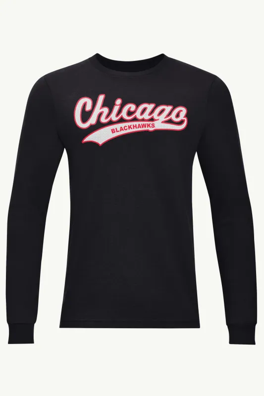 MENS CHICAGO BLACKHAWKS TAILSWEEP LONG SLEEVE T SHIRT sold by Starter