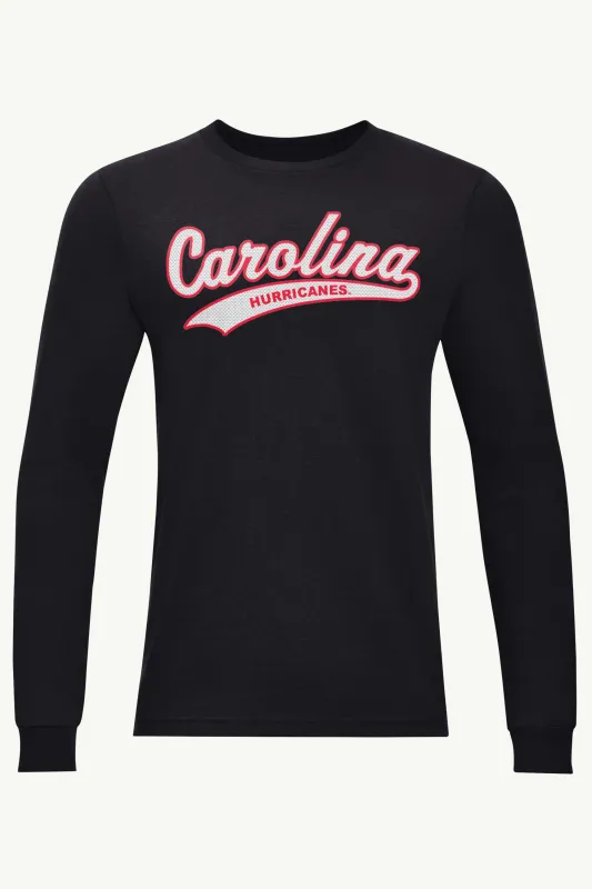 MENS CAROLINA HURRICANES TAILSWEEP LONG SLEEVE T SHIRT made by Starter