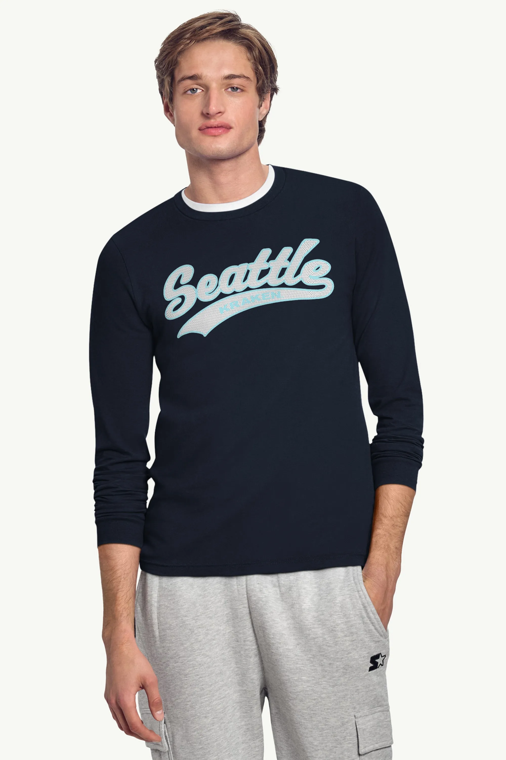 MENS SEATTLE KRAKEN TAILSWEEP LONG SLEEVE T SHIRT sold by Starter product image thumbnail 3