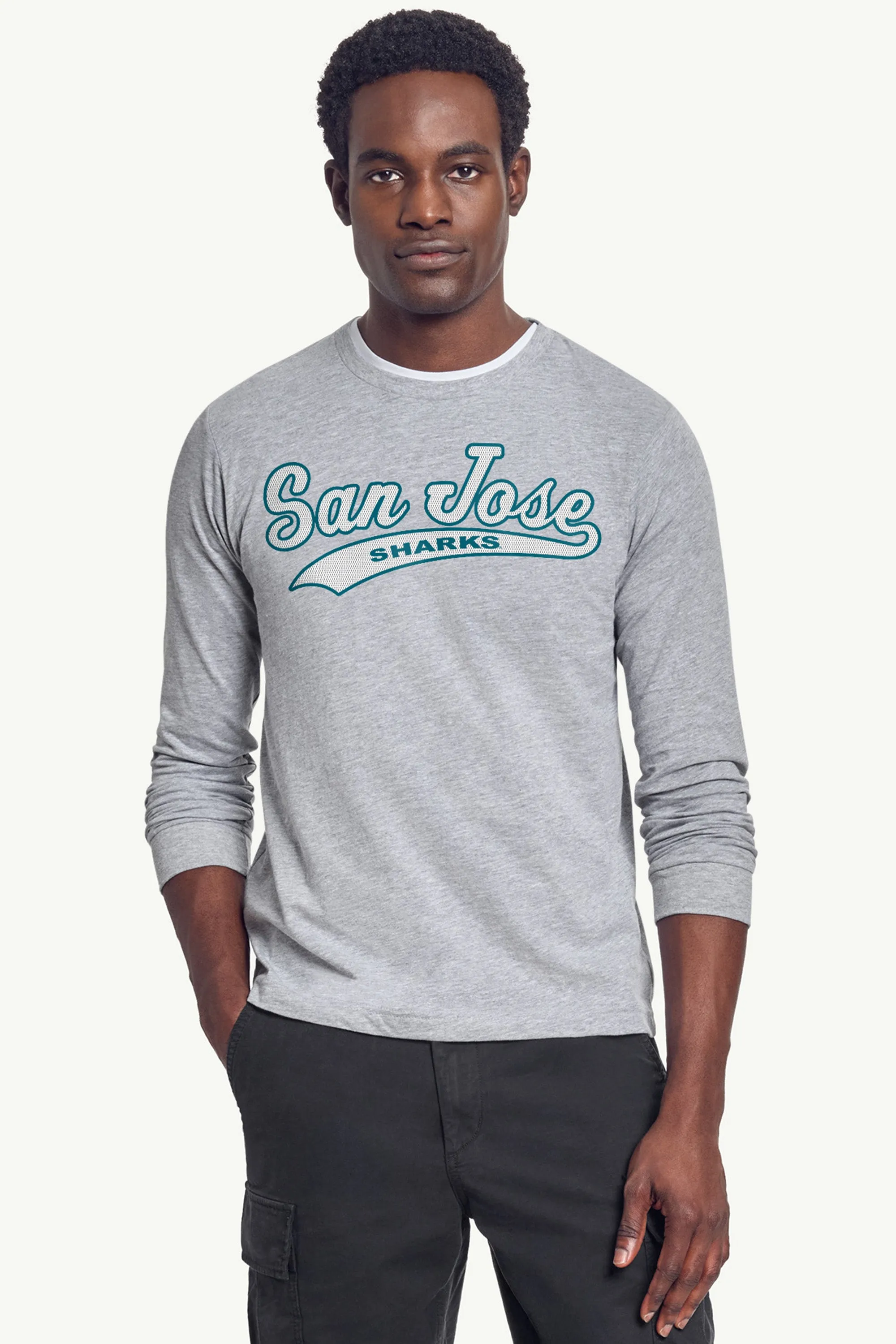 MENS SAN JOSE SHARKS TAILSWEEP LONG SLEEVE T SHIRT sold by Starter product image thumbnail 2