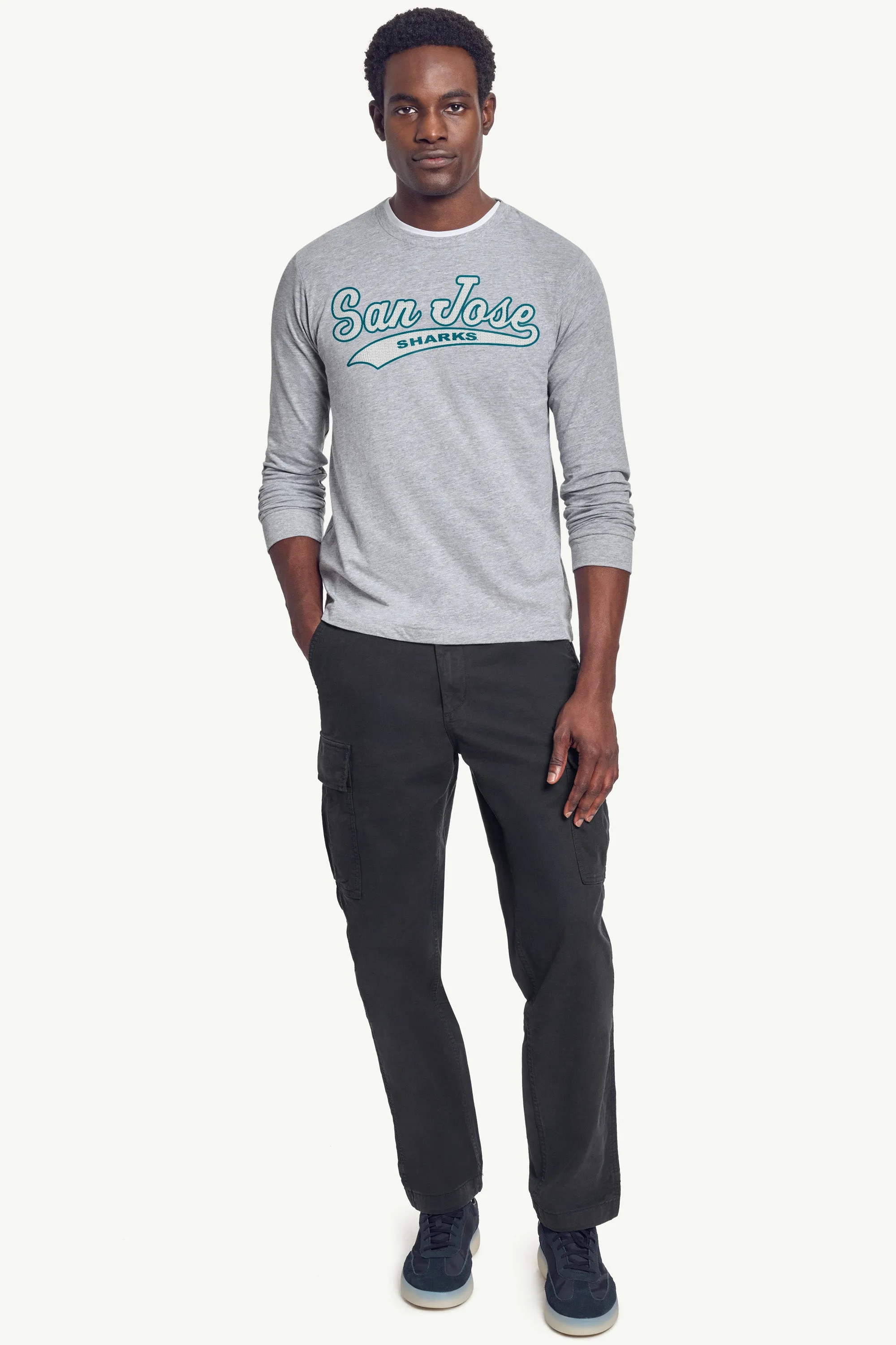 MENS SAN JOSE SHARKS TAILSWEEP LONG SLEEVE T SHIRT sold by Starter product image thumbnail 3