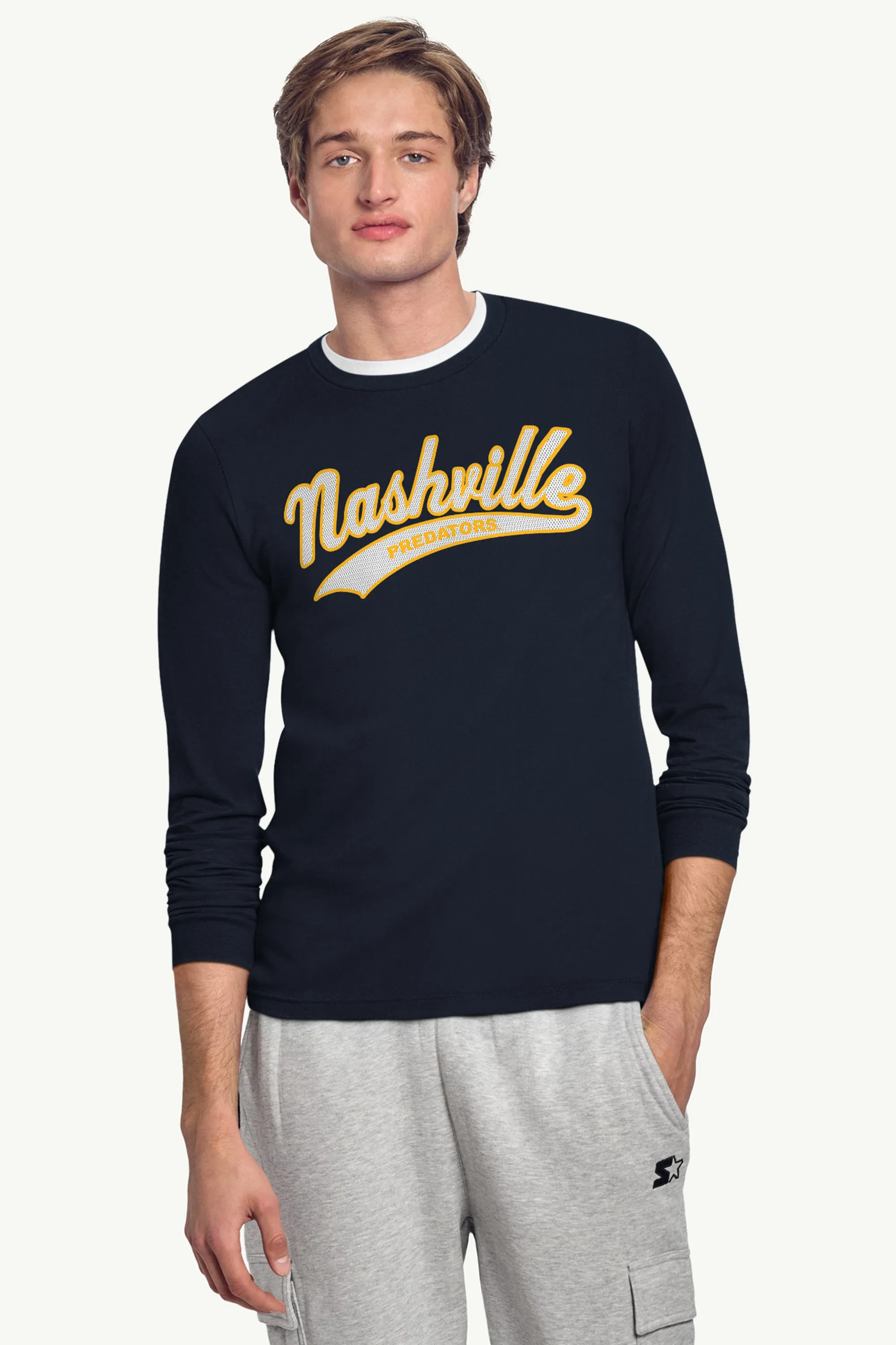 MENS NASHVILLE PREDATORS TAILSWEEP LONG SLEEVE T SHIRT sold by Starter product image thumbnail 2