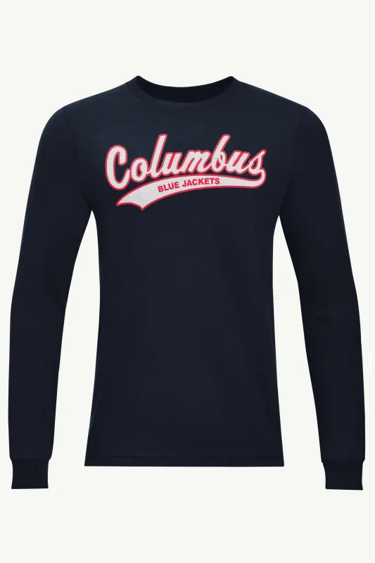 MENS COLUMBUS BLUE JACKETS TAILSWEEP LONG SLEEVE T SHIRT sold by Starter