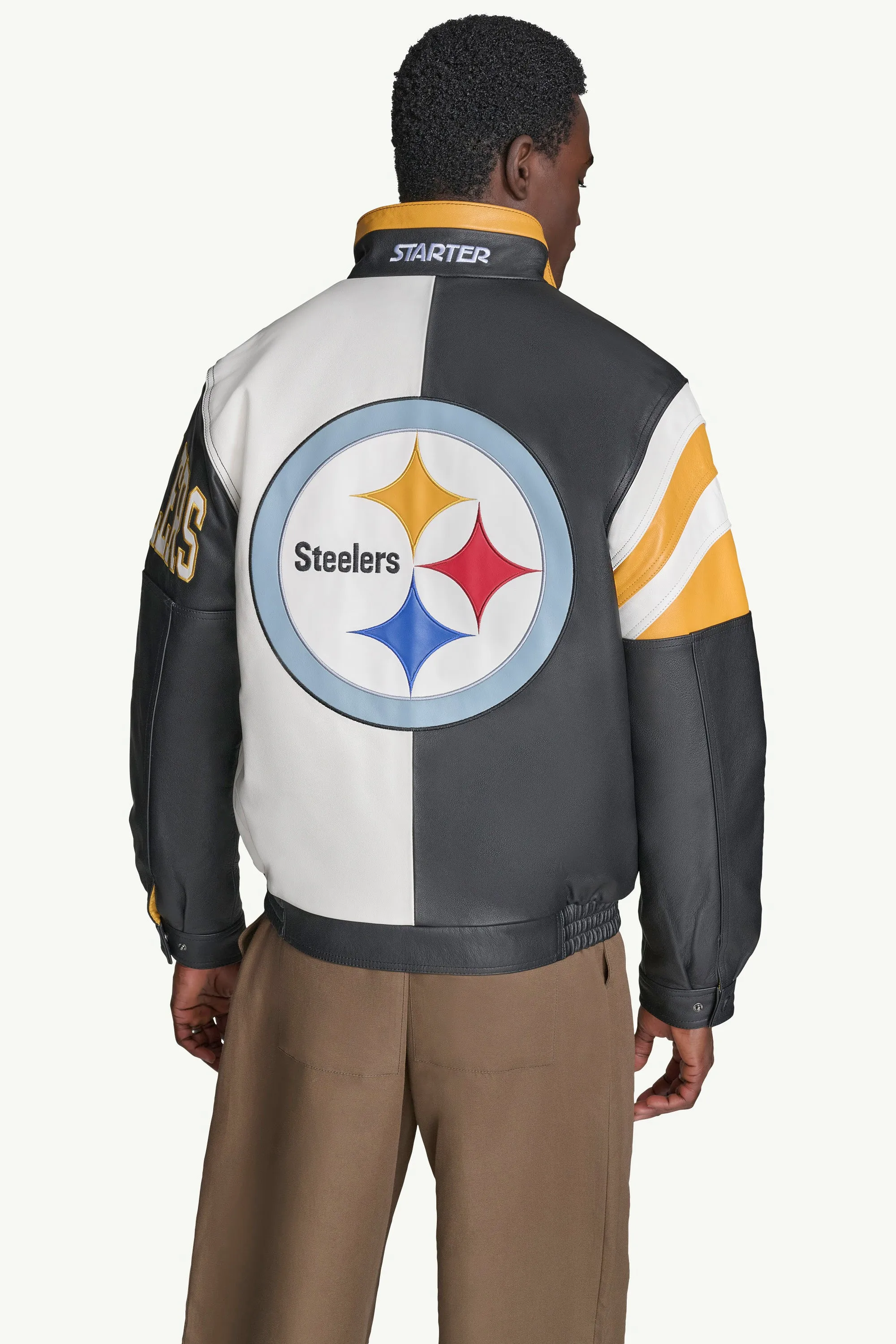 MENS PITTSBURGH STEELERS FULL ZIP LEATHER JACKET sold by Starter product image thumbnail 2