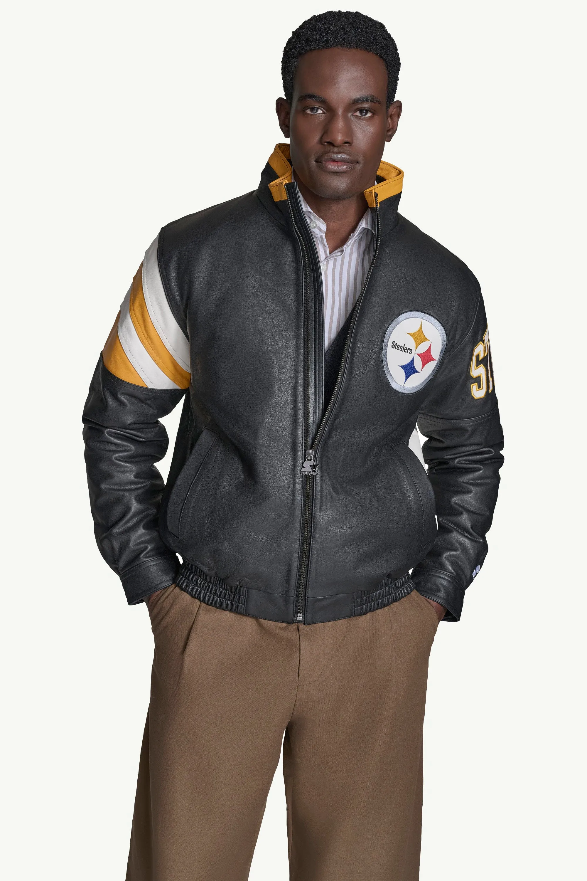 MENS PITTSBURGH STEELERS FULL ZIP LEATHER JACKET sold by Starter