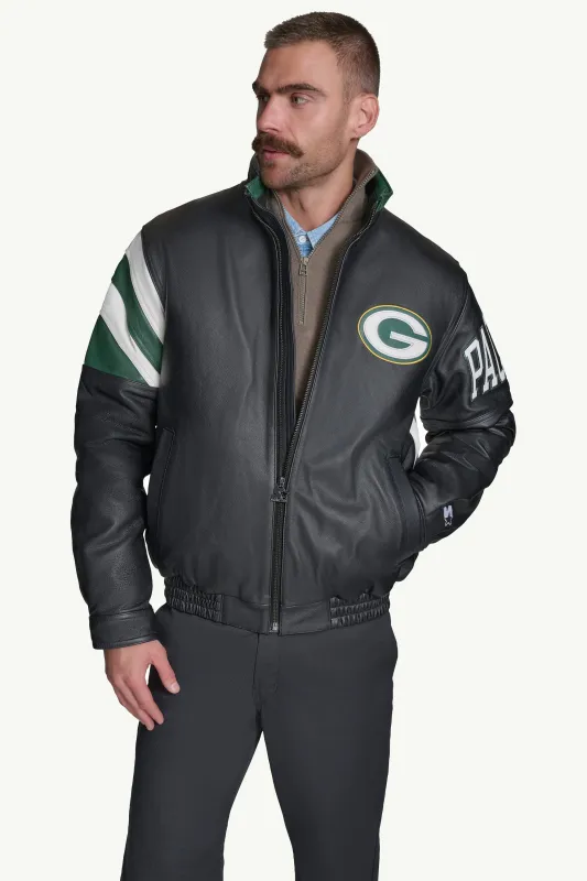 GREEN BAY PACKERS FULL ZIP LEATHER JACKET sold by Starter