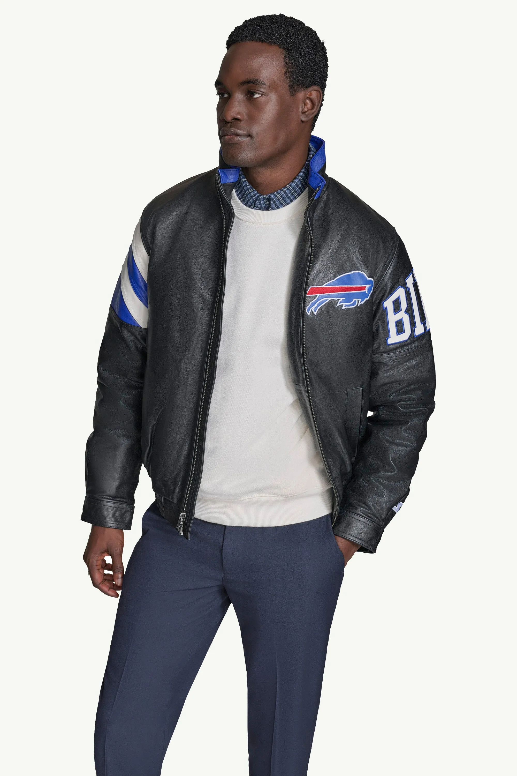 MENS BUFFALO BILLS FULL ZIP LEATHER JACKET sold by Starter product image thumbnail 3