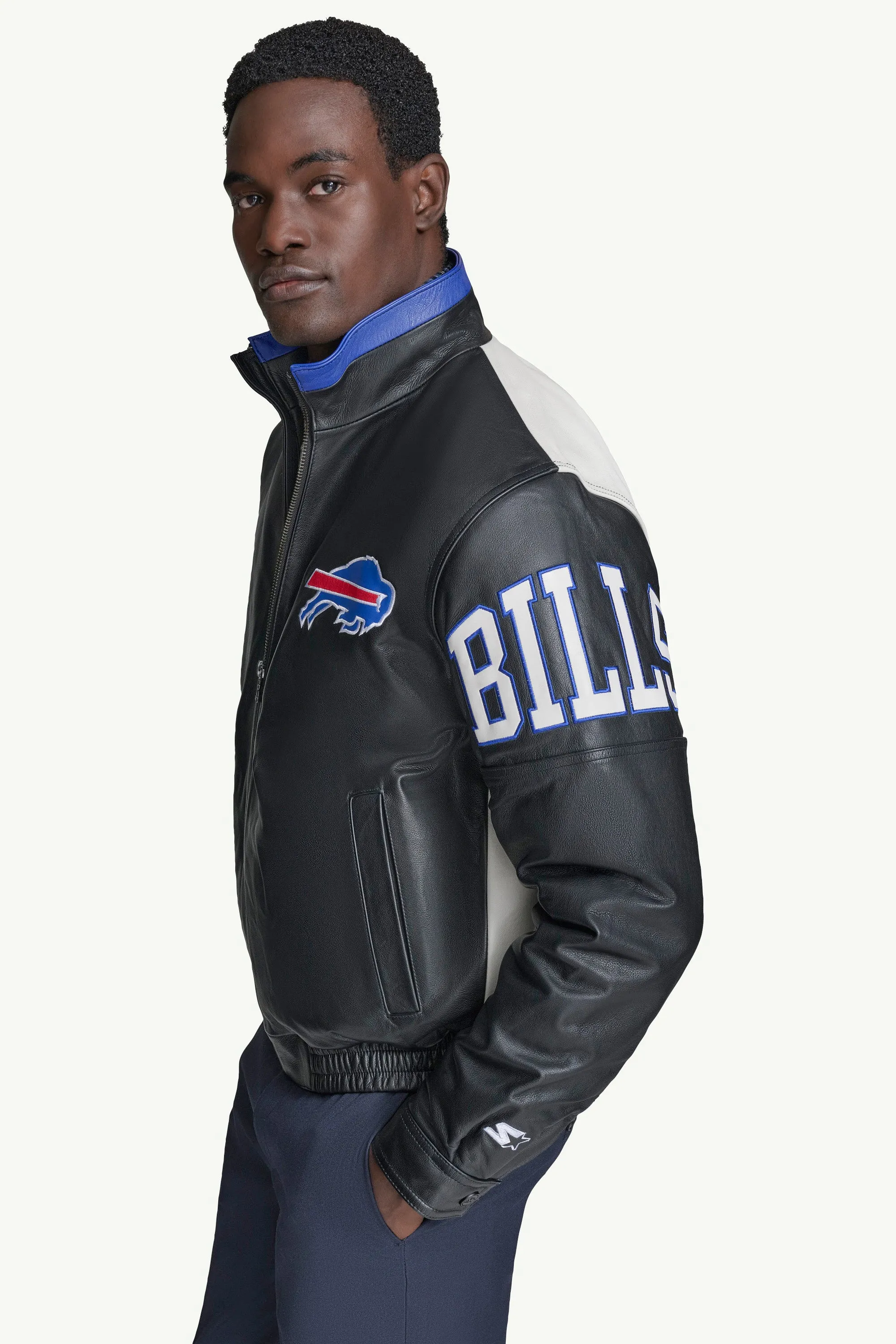 MENS BUFFALO BILLS FULL ZIP LEATHER JACKET sold by Starter product image thumbnail 4