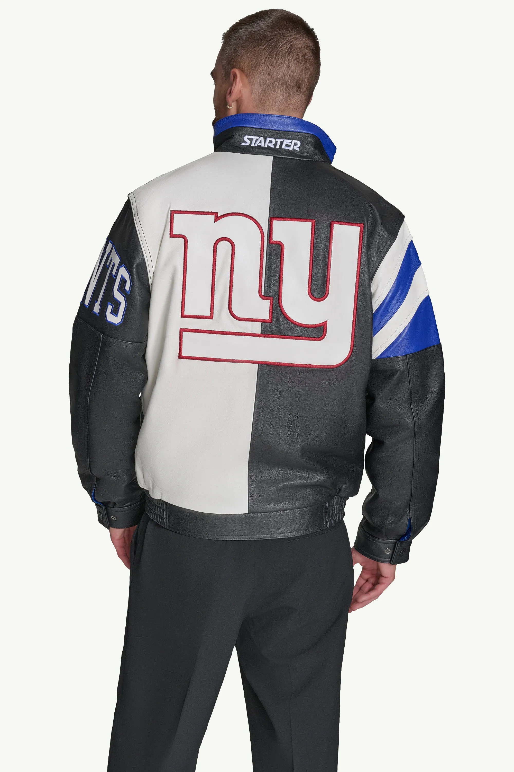 MENS NEW YORK GIANTS FULL ZIP LEATHER JACKET sold by Starter product image thumbnail 2