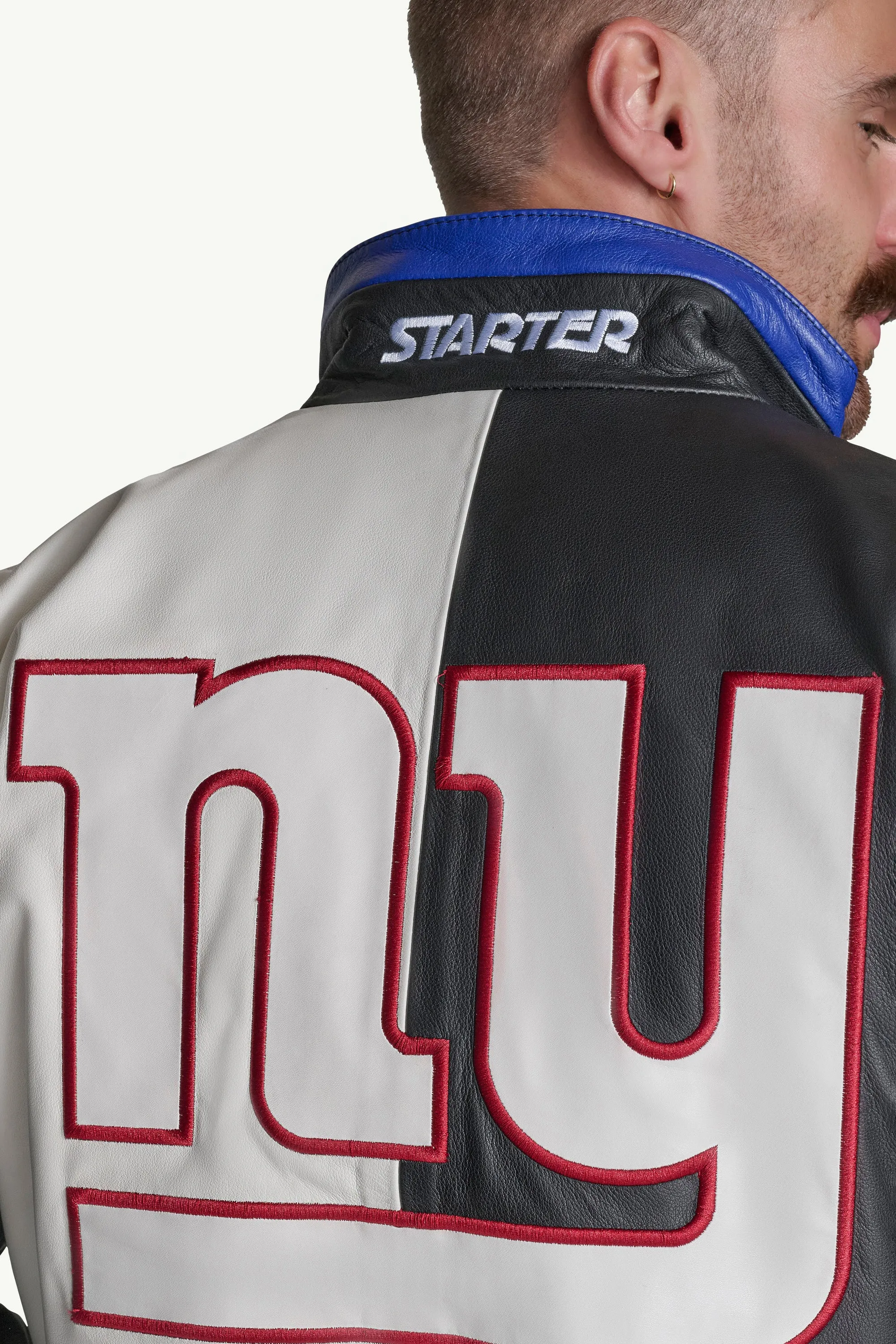MENS NEW YORK GIANTS FULL ZIP LEATHER JACKET sold by Starter product image thumbnail 5