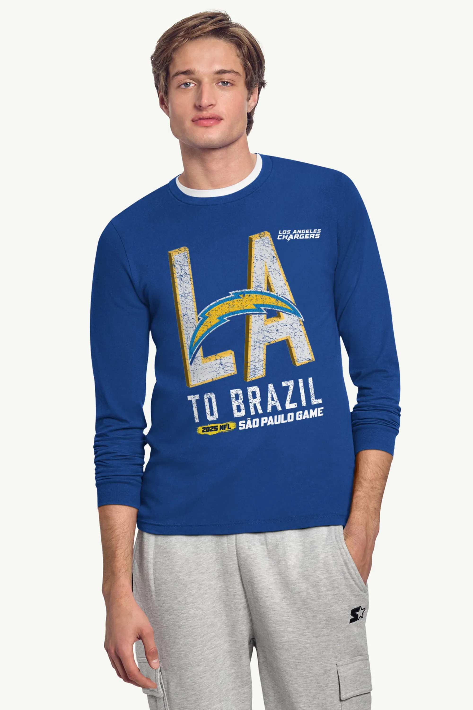 MENS LOS ANGELES CHARGERS TO BRAZIL LONG SLEEVE T SHIRT sold by Starter product image thumbnail 2