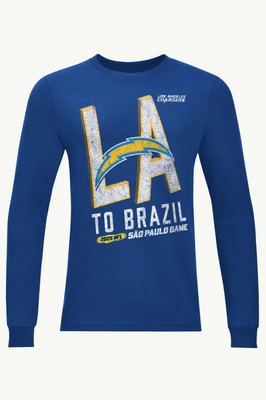 MENS LOS ANGELES CHARGERS TO BRAZIL LONG SLEEVE T SHIRT sold by Starter