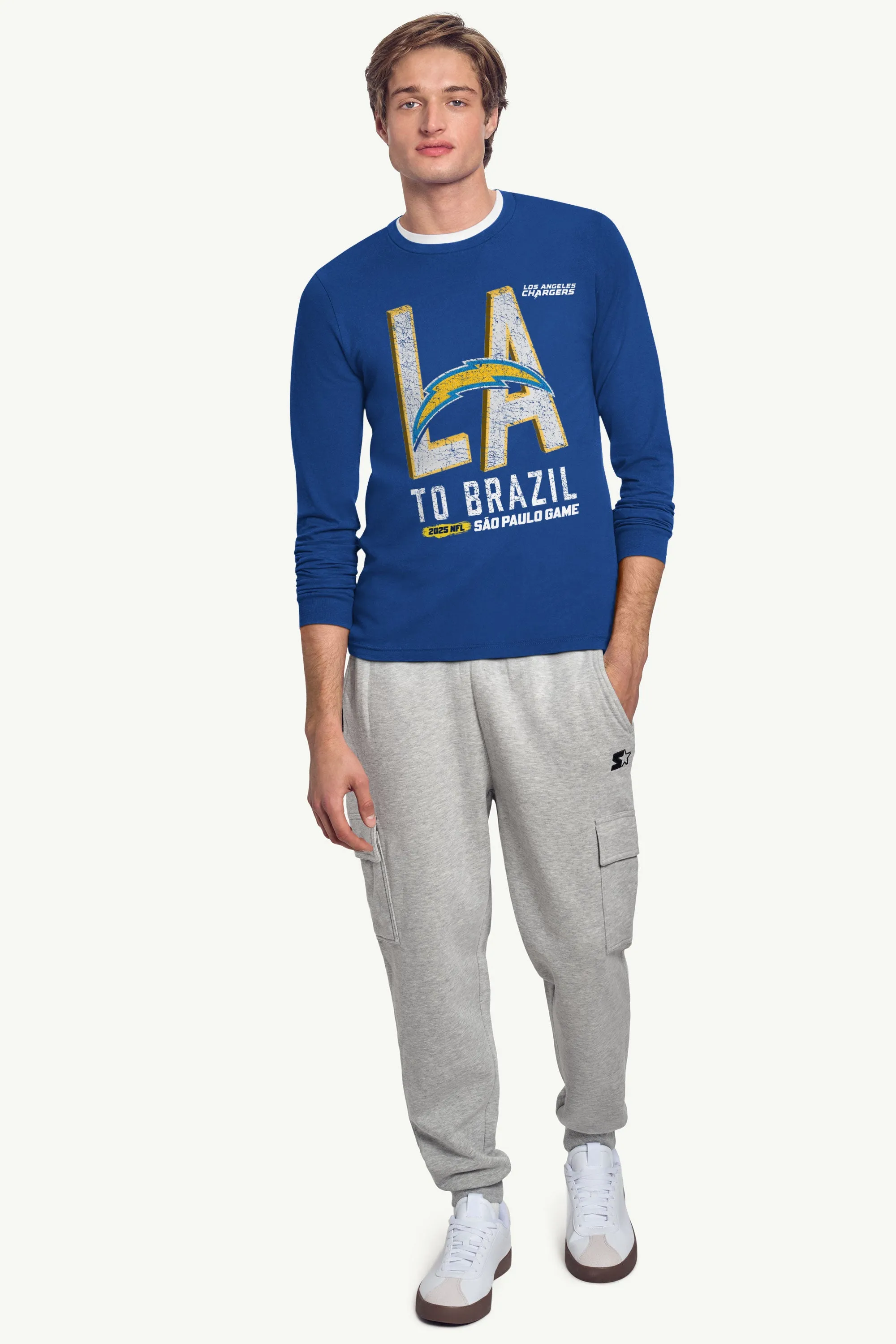 MENS LOS ANGELES CHARGERS TO BRAZIL LONG SLEEVE T SHIRT sold by Starter product image thumbnail 3
