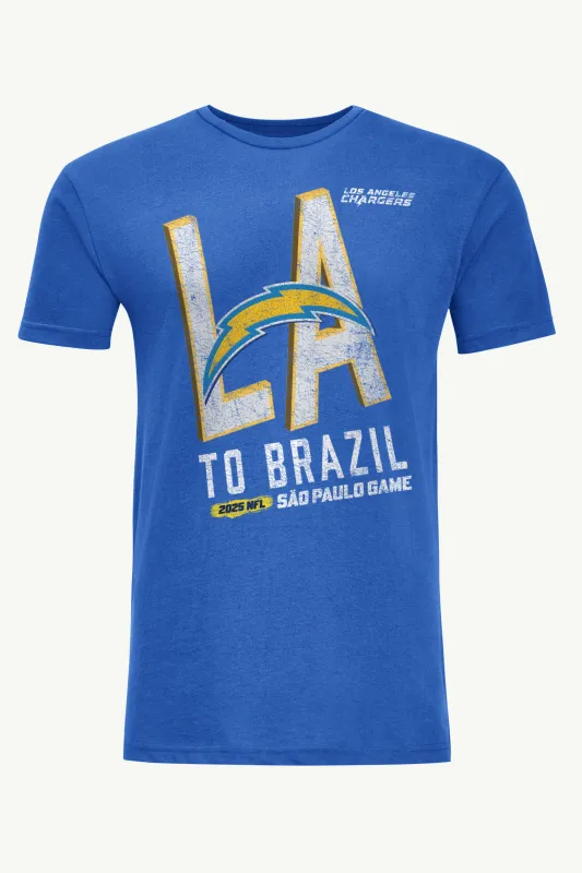 MENS LOS ANGELES CHARGERS TO BRAZIL WE GO T SHIRT made by Starter