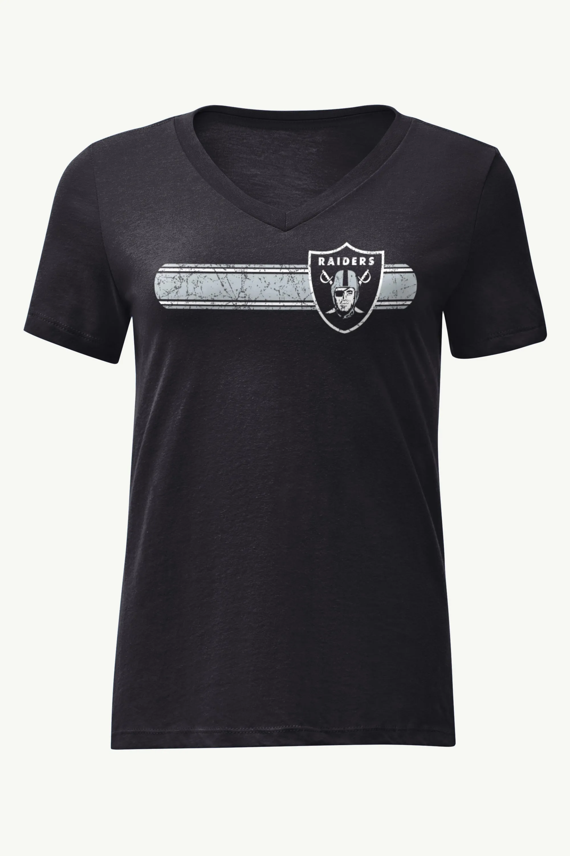 WOMENS LAS VEGAS RAIDERS STRIPE V-NECK T SHIRT sold by Starter