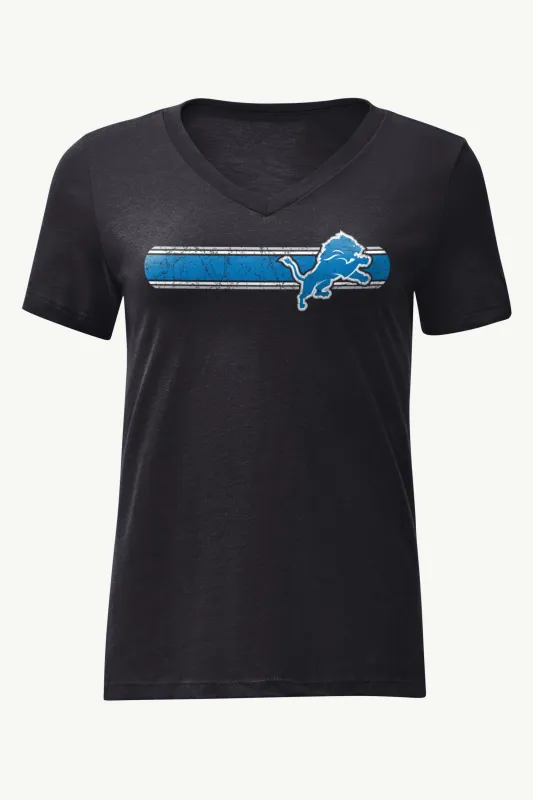 WOMENS DETROIT LIONS STRIPE V-NECK T SHIRT sold by Starter
