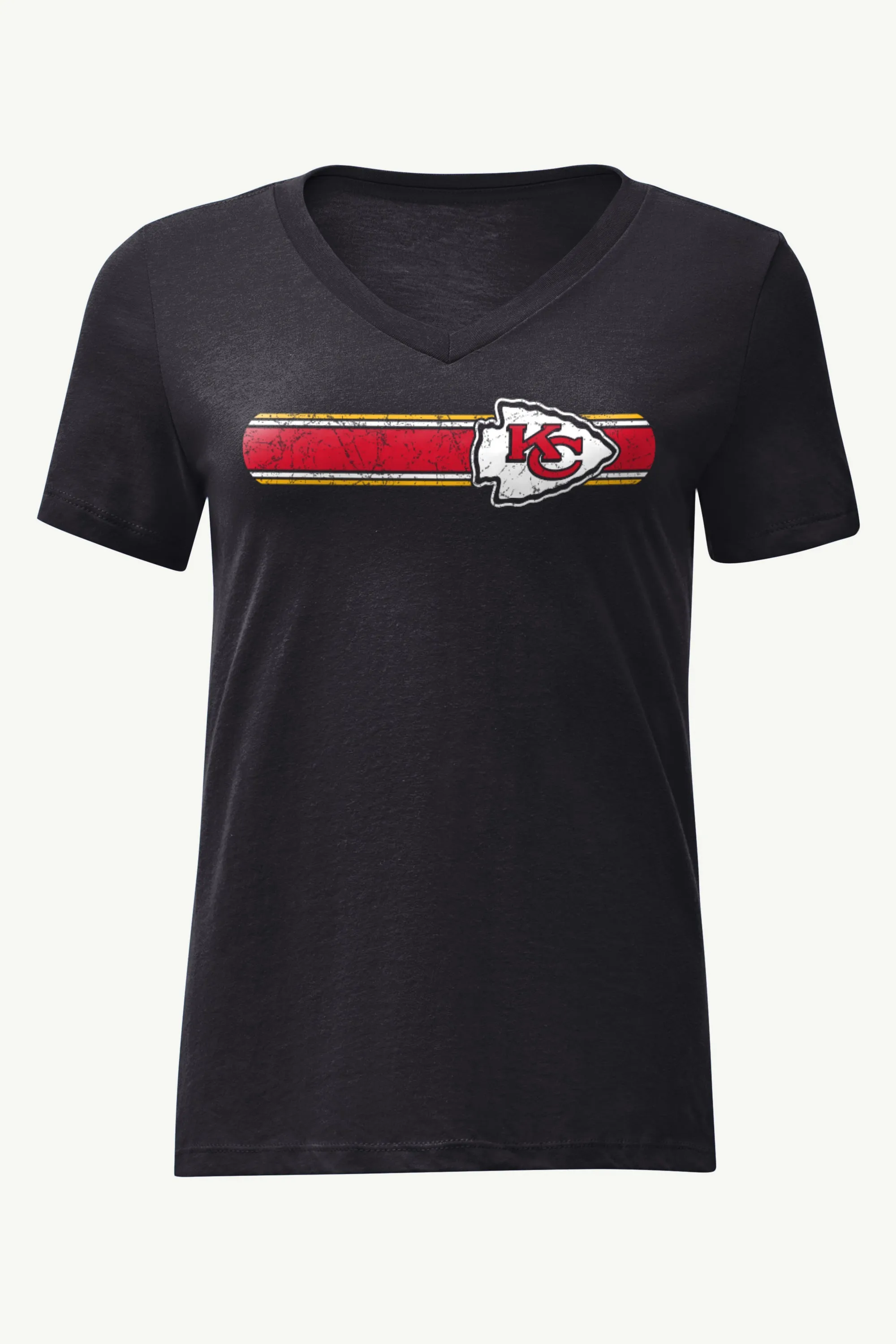 WOMENS KANSAS CITY CHIEFS STRIPE V-NECK T SHIRT sold by Starter