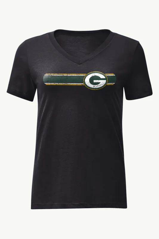 WOMENS GREEN BAY PACKERS STRIPE V-NECK T SHIRT sold by Starter