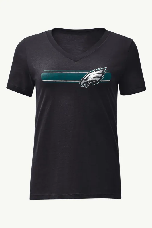 WOMENS PHILADELPHIA EAGLES STRIPE V-NECK T SHIRT sold by Starter
